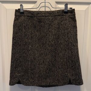 Classic wool Brown Herringbone Skirt